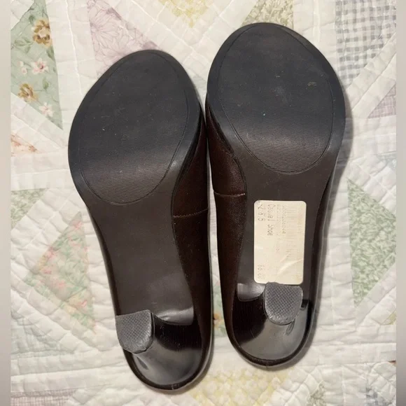 Candie’s Brown Platform Pumps Chunky Heel Size 8.5 Retro Work Heels Vintage - Picture 4 of 7